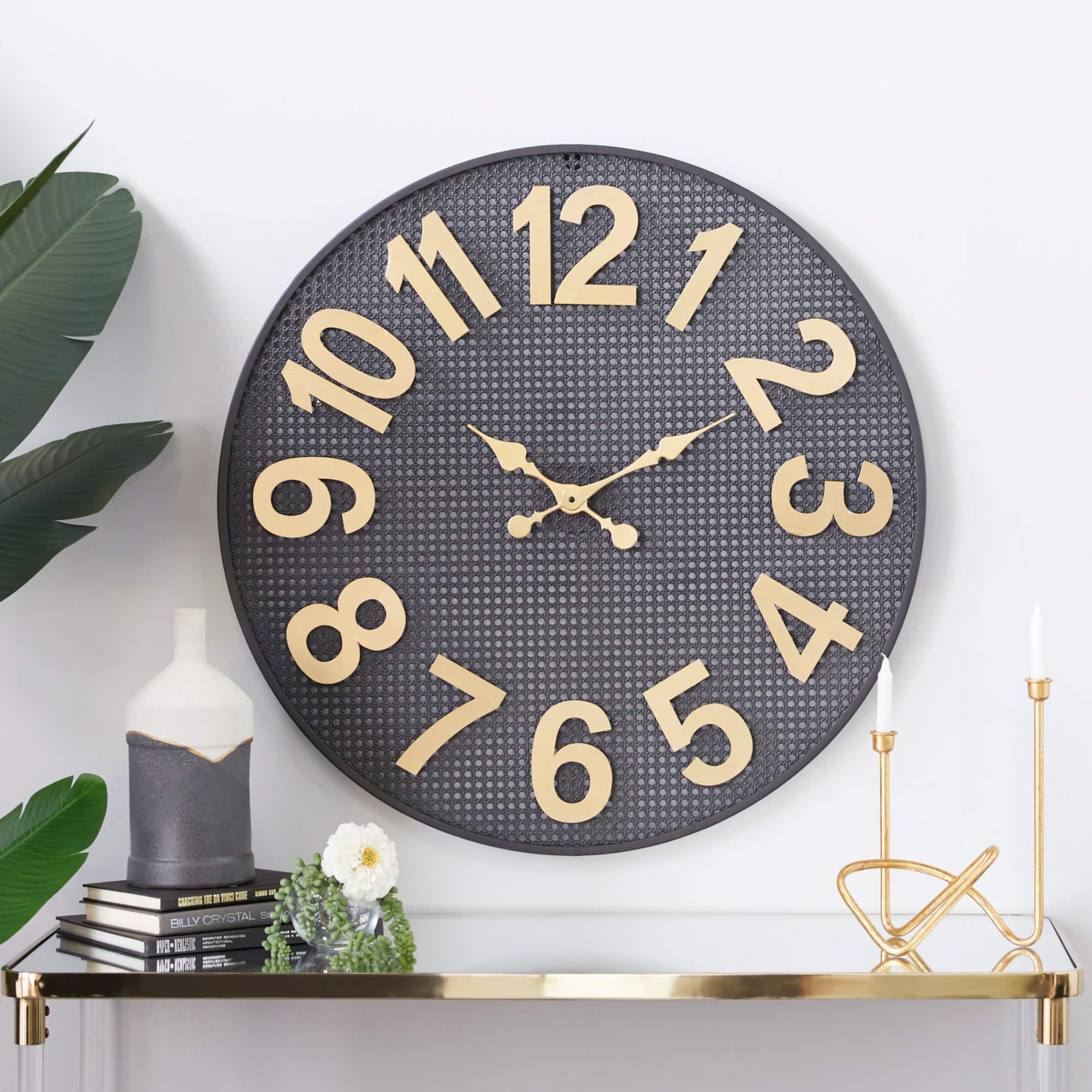 CosmoLiving by Cosmopolitan 32" Black Metal Industrial Wall Clock
